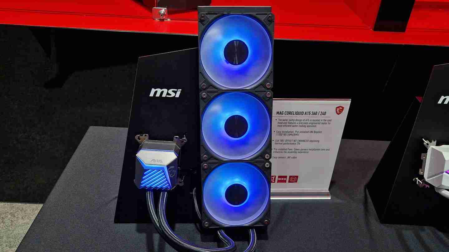 微星展示 MAG CORELIQUID A15 一体式水冷,支持英特尔 LGA1851 平台偏置安装