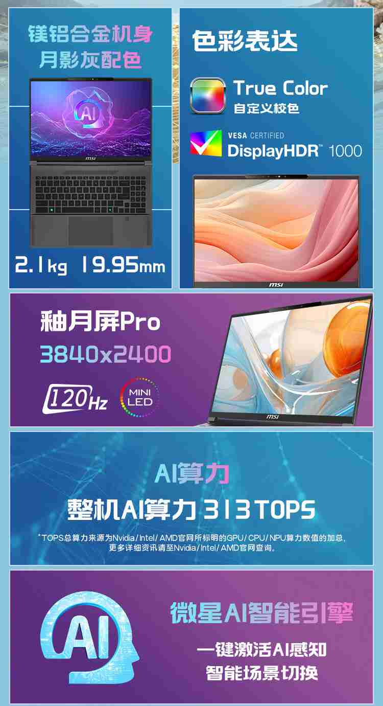 微星推出 2024 款创造者 16 AI+ 笔记本电脑:AMD 锐龙 AI 9 HX370 处理器 + RTX 4060 显卡,15999 元