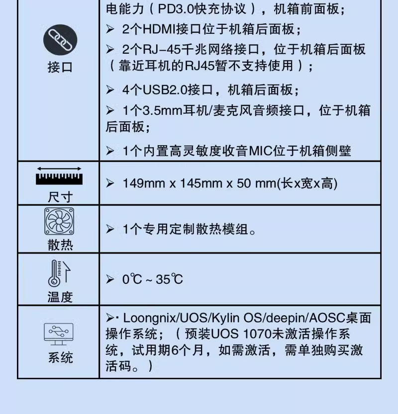 中科云 3A6000 迷你桌面电脑开启预售:2799 元起,预装 UOS 1070 系统