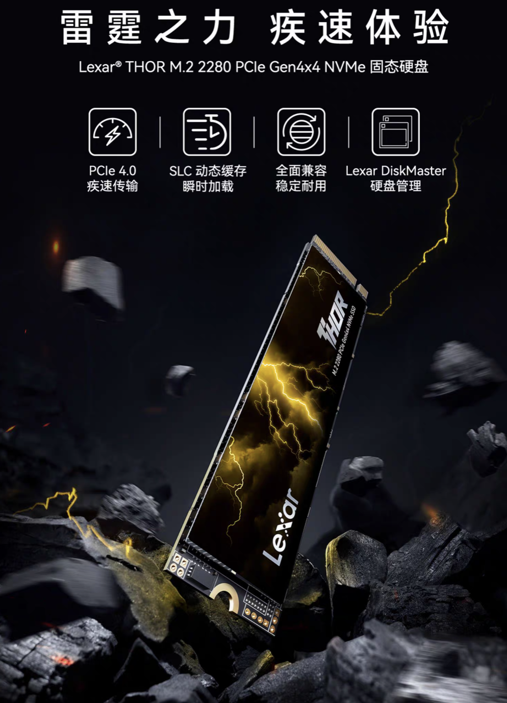 雷克沙 THOR NVMe M.2 固态硬盘上架：读速 4200MB/s，1TB 售 399 元