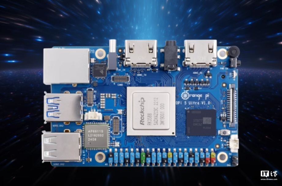 香橙派推出 OrangePi 5 Ultra 开发板：全新 LPDDR 5 内存标准，新增 HDMI 输入接口