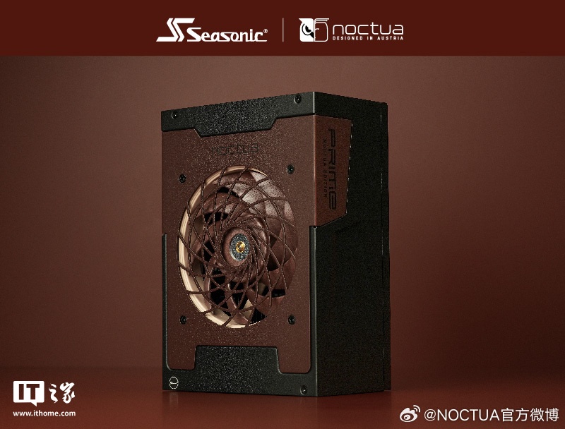 猫头鹰与海韵发布 1600W 钛金旗舰联名电源,噪音比标准版降低约 8-10dB(A)