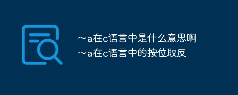 ~a在c语言中是什么意思啊 ~a在c语言中的按位取反