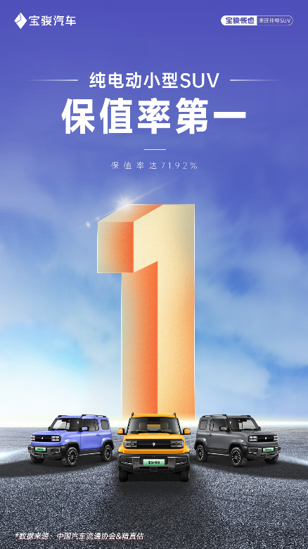 宝骏悦也登顶纯电动SUV保值率榜首