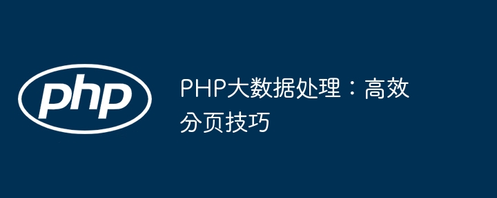PHP大数据处理:高效分页技巧