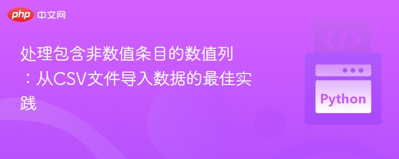 处理包含非数值条目的数值列:从CSV文件导入数据的最佳实践