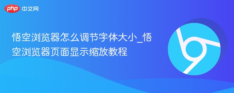悟空浏览器字体调节方法及页面缩放教程
