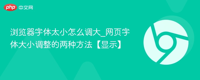 浏览器字体太小怎么调大？两种方法轻松解决