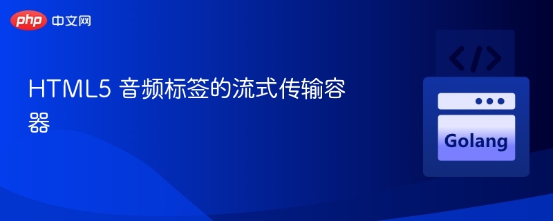 HTML5 音频标签的流式传输容器