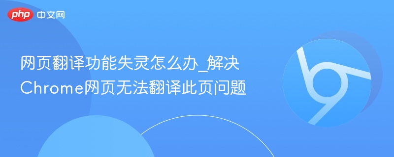 网页翻译功能失效怎么解决