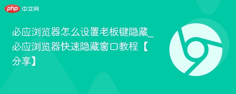 必应浏览器老板键设置方法【教程】