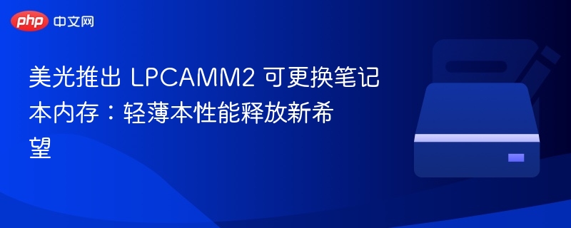 美光推出 LPCAMM2 可更换笔记本内存：轻薄本性能释放新希望