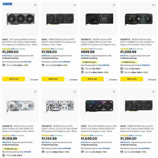 等等党失败！RTX 5070 Ti价格已超5080建议零售价