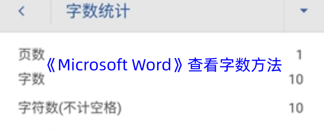 《Microsoft Word》查看字数方法