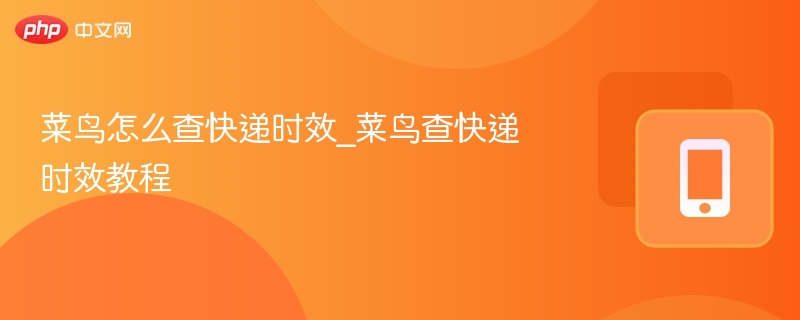 菜鸟怎么查快递时效_菜鸟查快递时效教程
