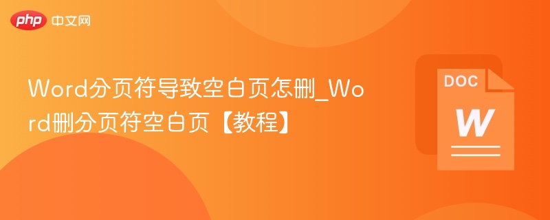删除Word分页符空白页技巧