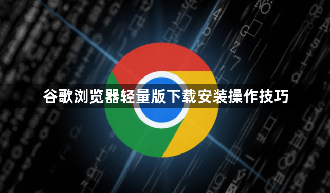 谷歌浏览器轻量版下载安装操作技巧