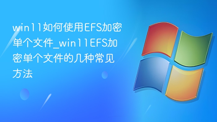 win11如何使用EFS加密单个文件_win11EFS加密单个文件的几种常见方法