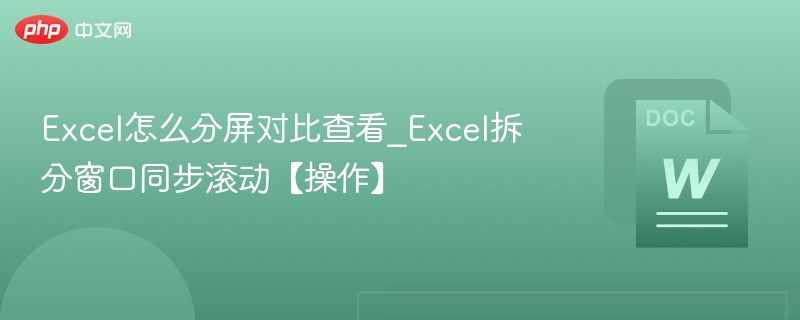 Excel分屏对比查看技巧