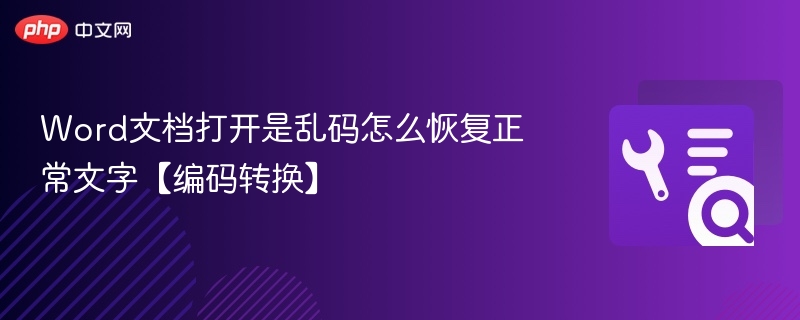 Word文档打开是乱码怎么恢复正常文字【编码转换】