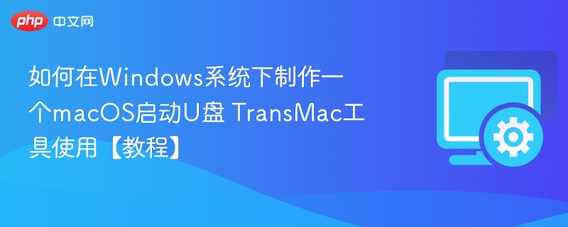 Windows制作macOS启动盘教程 TransMac使用指南