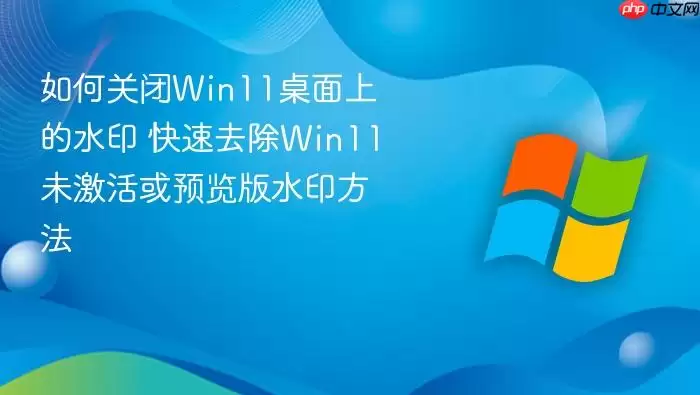 如何关闭Win11桌面上的水印 快速去除Win11未激活或预览版水印方法