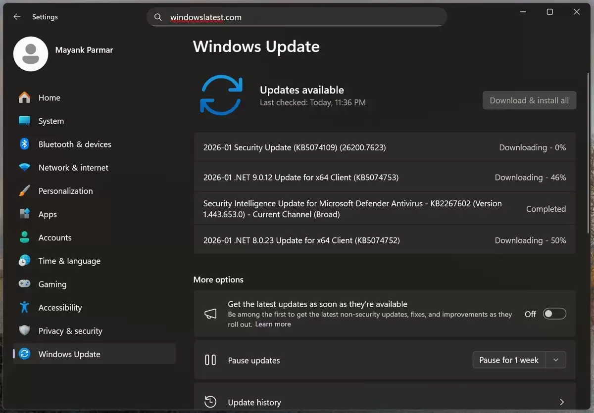 微软Win11开年更新KB5074109多项核心功能故障