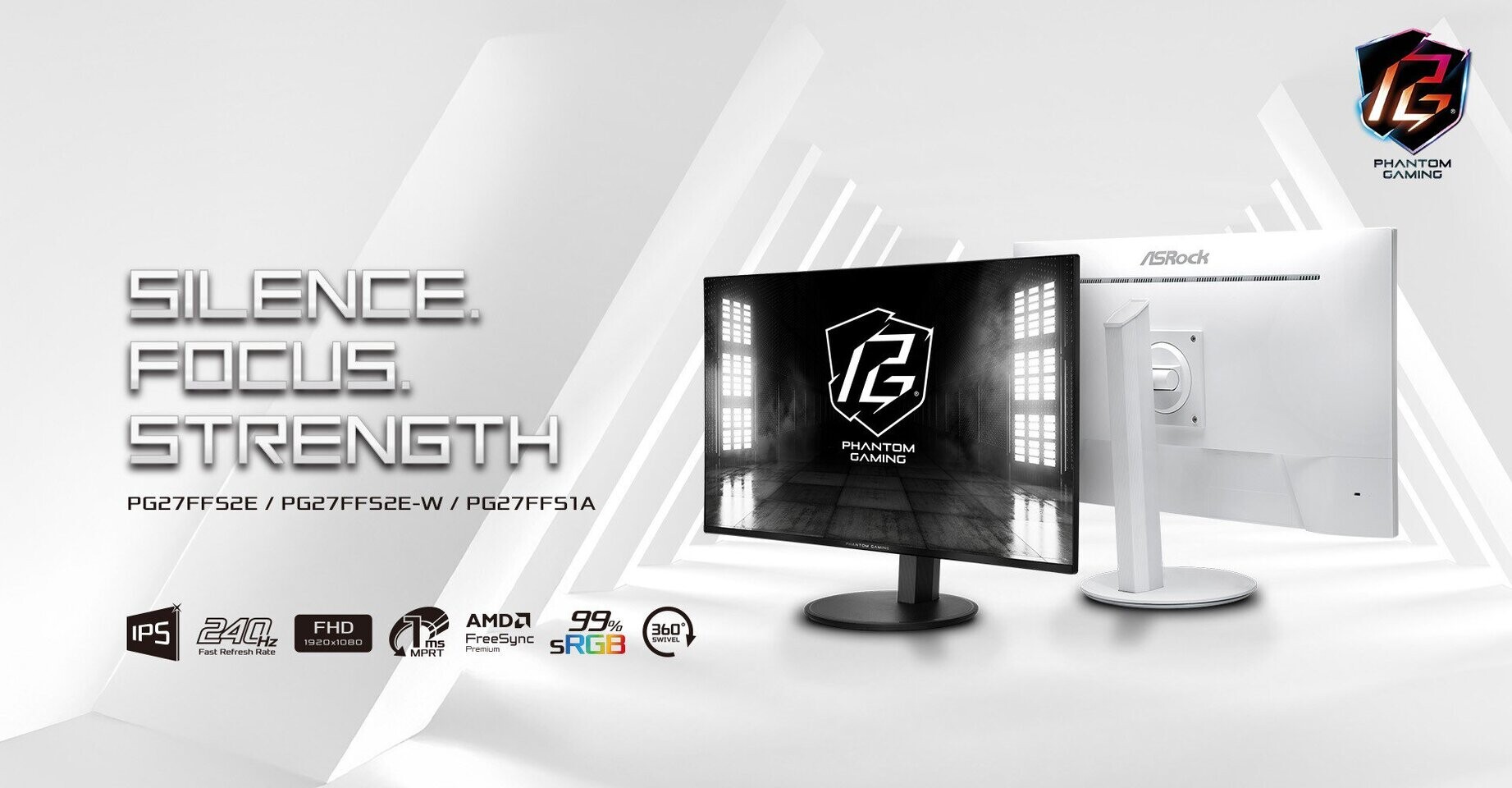 华擎推出 PG27FFS2E/PG27FFS2E-W/PG27FFS1A 显示器，搭载 27 英寸 1080P 240Hz IPS 面板