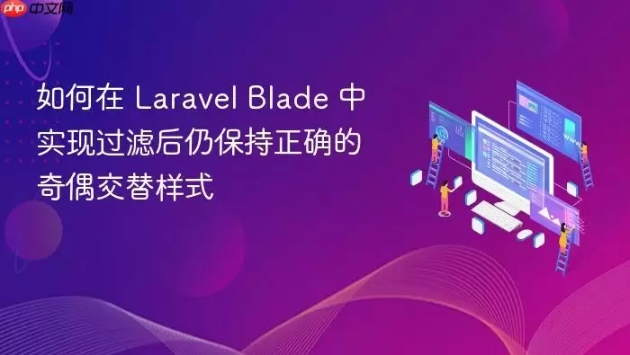 如何在 Laravel Blade 中实现过滤后仍保持正确的奇偶交替样式