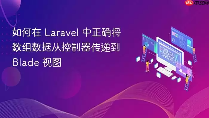 如何在 Laravel 中正确将数组数据从控制器传递到 Blade 视图