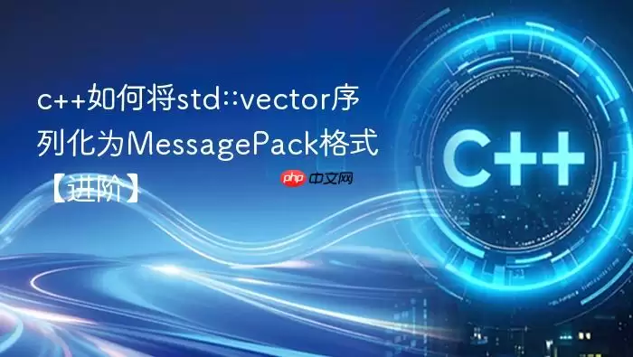 c++如何将std::vector序列化为MessagePack格式【进阶】