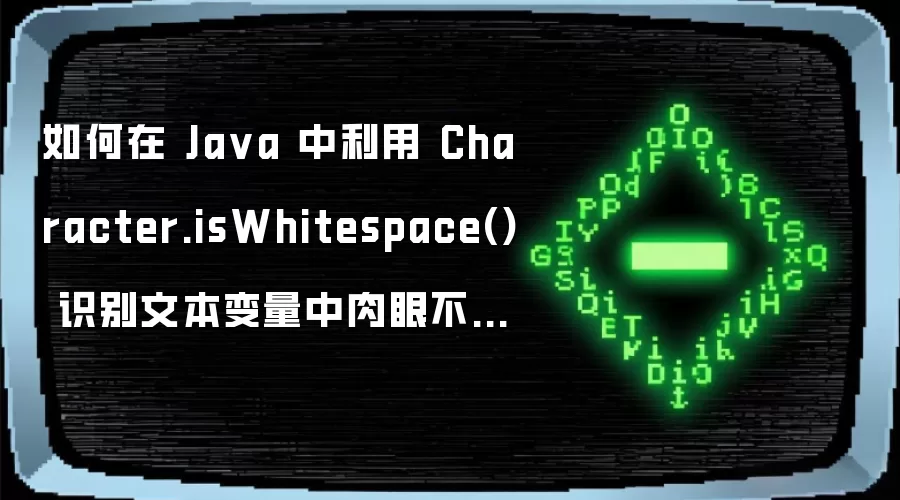 如何在 Java 中利用 Character.isWhitespace() 识别文本变量中肉眼不可见的控制字符