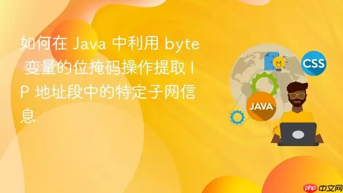 如何在 Java 中利用 byte 变量的位掩码操作提取 IP 地址段中的特定子网信息