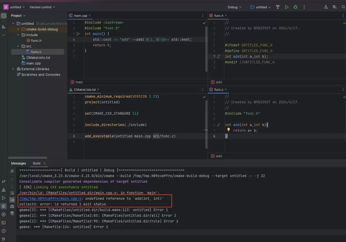 解决c++调用c函数报错:undefinedreferenceto‘xxx‘的问题