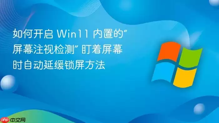 如何开启 Win11 内置的“屏幕注视检测” 盯着屏幕时自动延缓锁屏方法