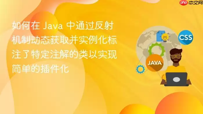 如何在 Java 中通过反射机制动态获取并实例化标注了特定注解的类以实现简单的插件化