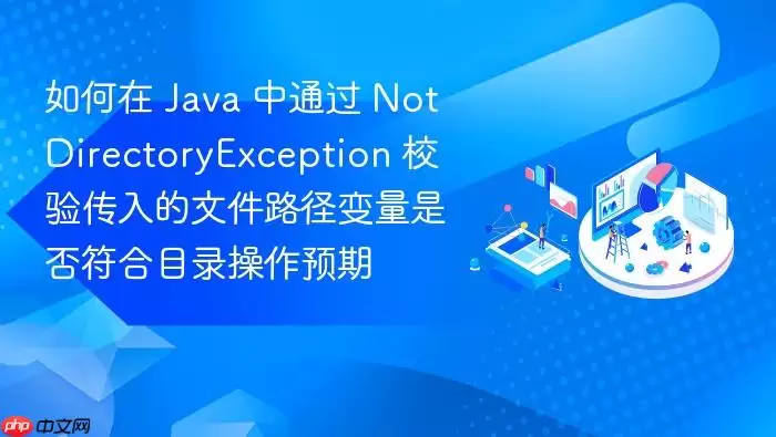 如何在 Java 中通过 NotDirectoryException 校验传入的文件路径变量是否符合目录操作预期