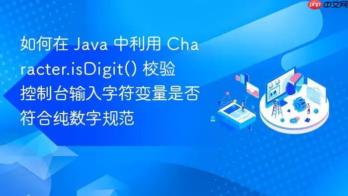 如何在 Java 中利用 Character.isDigit() 校验控制台输入字符变量是否符合纯数字规范