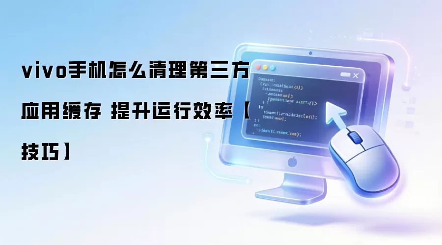 vivo手机怎么清理第三方应用缓存 提升运行效率【技巧】