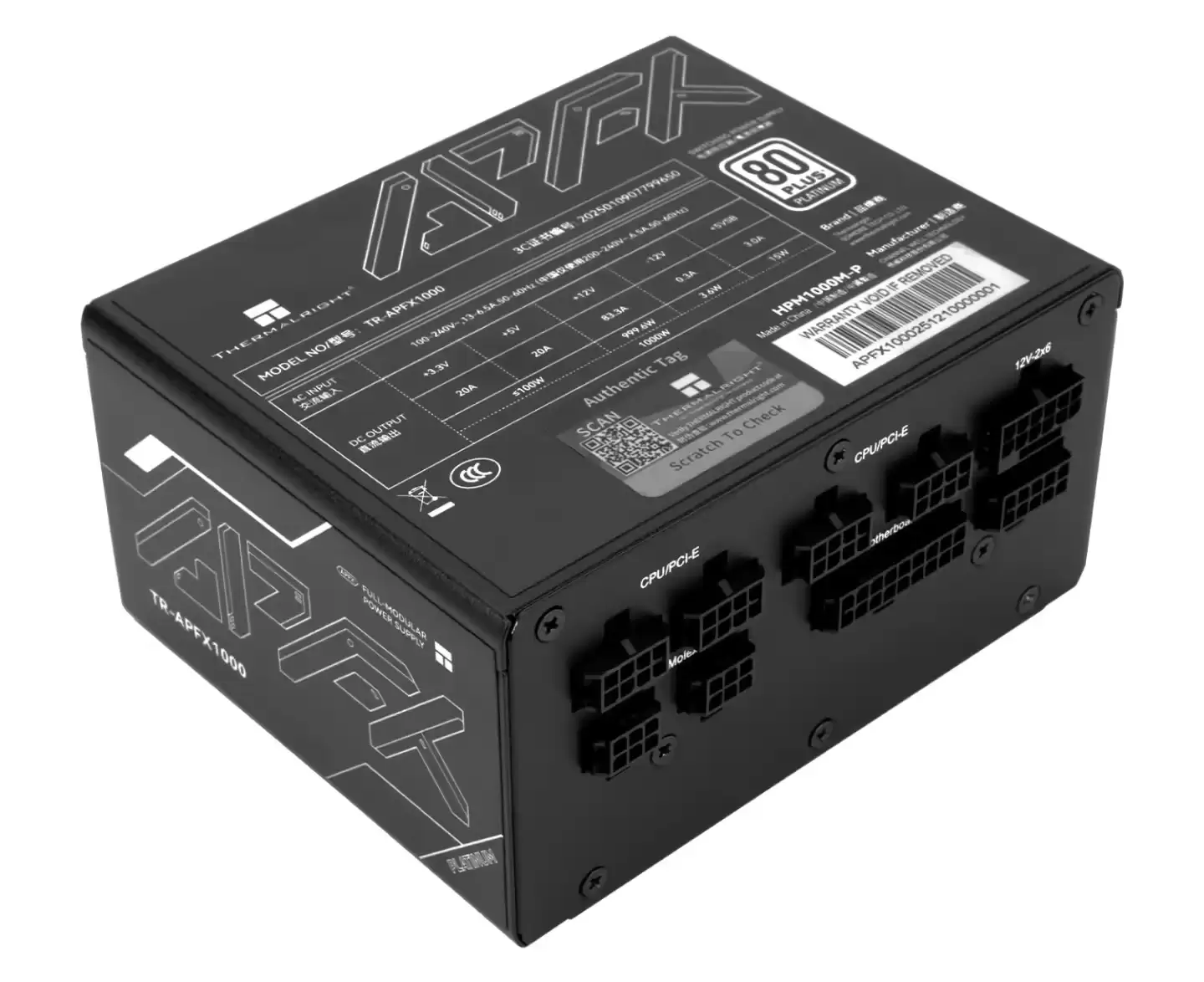 利民推出APFX系列白金SFX全模组电源,850W/1000W规格
