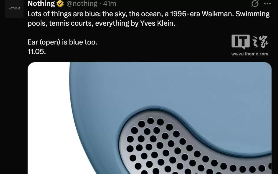 Nothing Ear (open)开放式耳机新增蓝色版本,5月11日发布