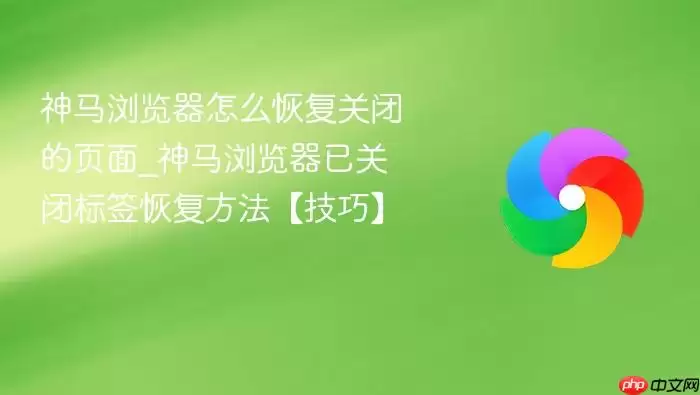 神马浏览器怎么恢复关闭的页面_神马浏览器已关闭标签恢复方法【技巧】
