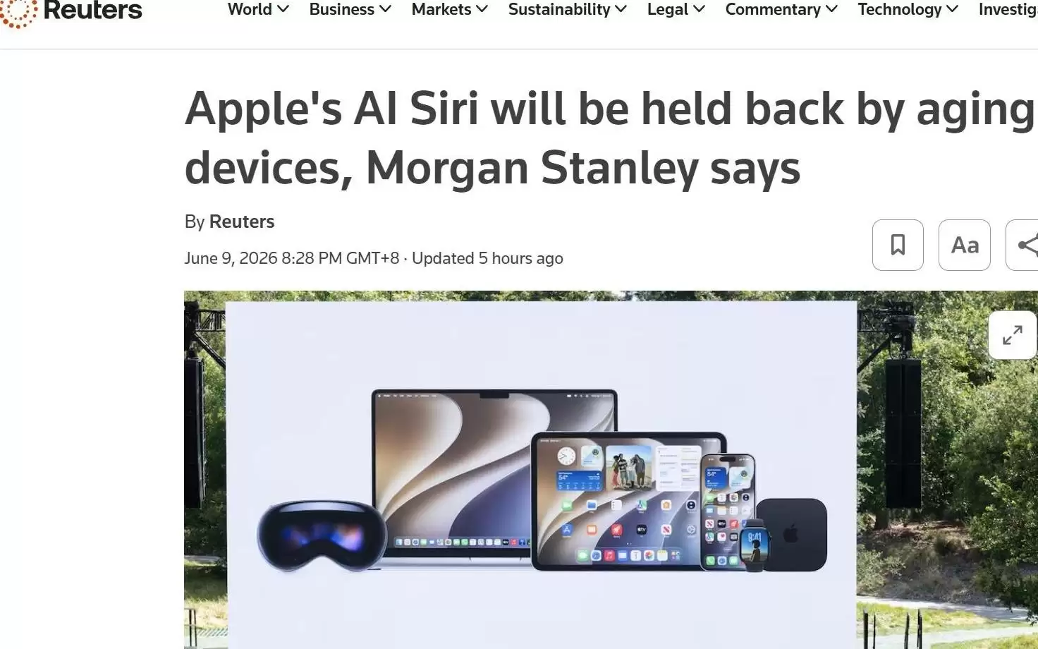 外媒：超13亿部iPhone无法运行Siri AI，苹果AI战略面临设备墙困境