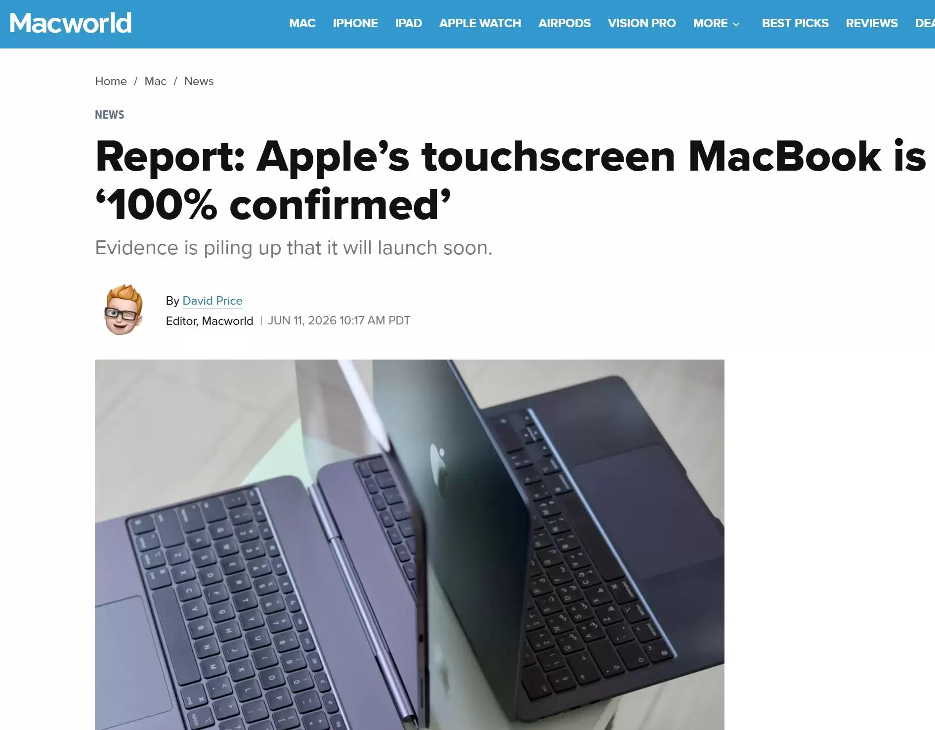 多方消息证实苹果首款触屏MacBook即将问世，预计2026年底亮相