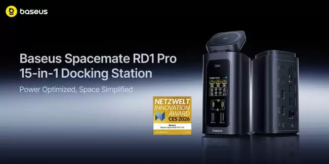 倍思推出 Spacemate RD1 Pro 扩展坞:15 合 1 设计 支持 Qi2.2 25W 磁吸无线充电