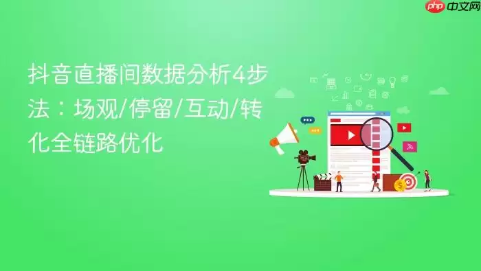 抖音直播间数据分析4步法：场观/停留/互动/转化全链路优化