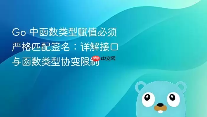 Go 中函数类型赋值必须严格匹配签名：详解接口与函数类型协变限制