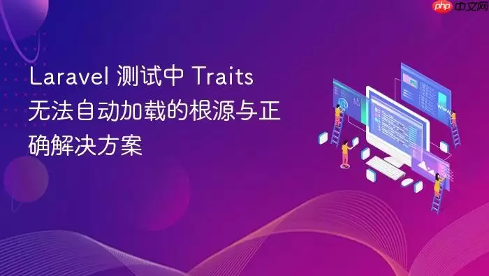 Laravel 测试中 Traits 无法自动加载的根源与正确解决方案