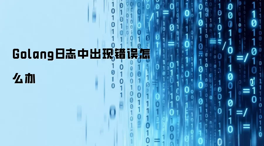 Golang日志中出现错误怎么办