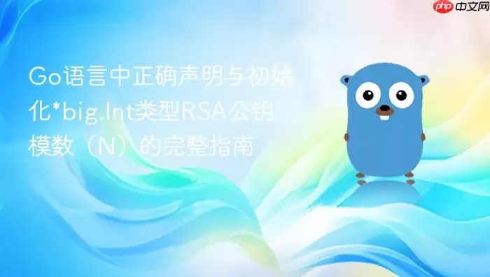 Go语言中正确声明与初始化*big.Int类型RSA公钥模数（N）的完整指南